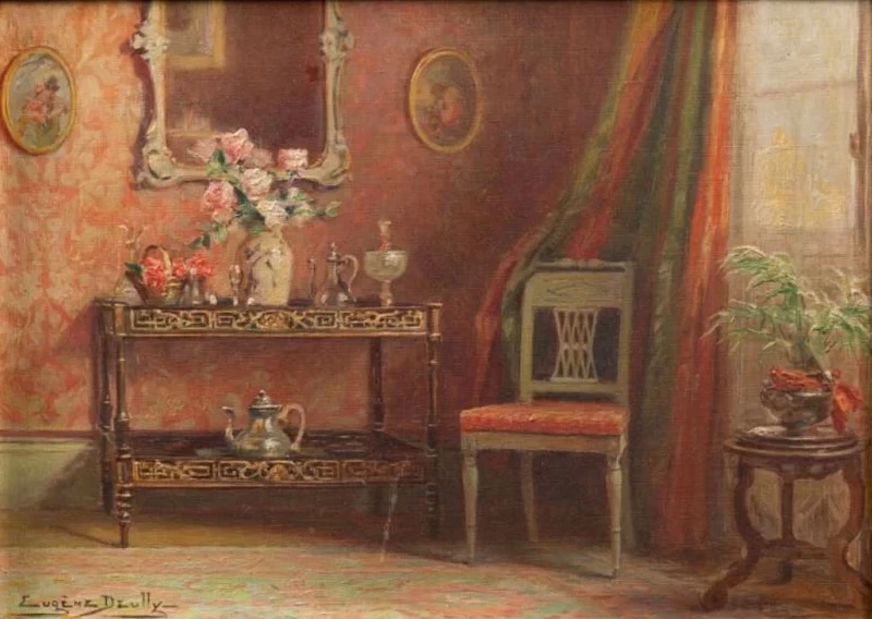 Eugène Auguste François Deully - Interno con sedia direttorio